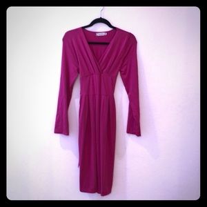 Wrinkle free magenta dress